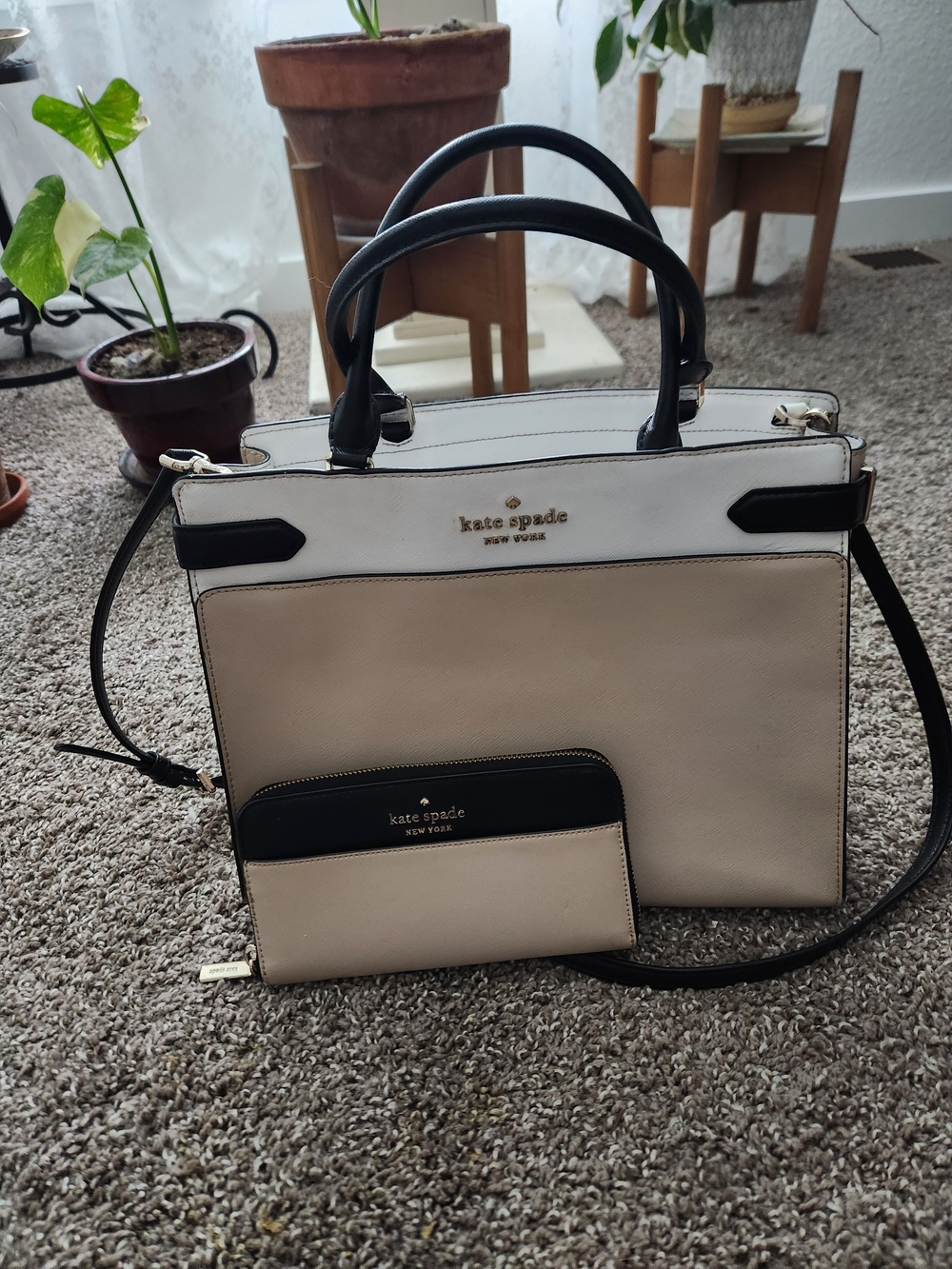 kate spade Staci Medium Leather Satchel with Matching Wallet